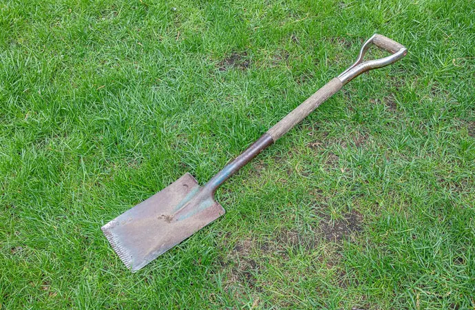 A square spade shovel is better used for picking rather than digging.