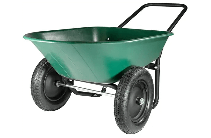 A yard cart’s main feature is its straight side barrow -- setting it apart from other garden carts with sloping sides.
