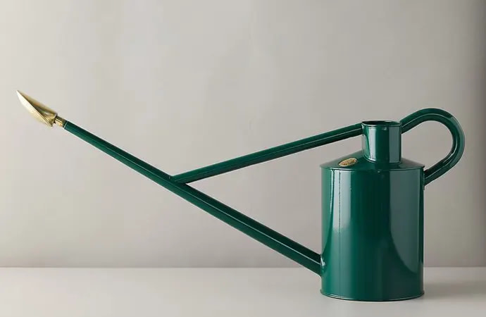 Long-Neck Watering Cans Compared to normal watering cans, these ones have longer spouts that allow you to aim and water your plants without bending too far.