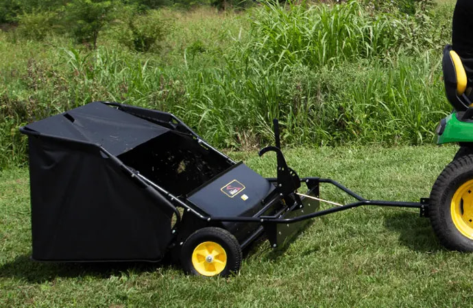 The hitch allows you to attach extensions to your tow-behind lawn vacuum at the right angle for easy pulling.